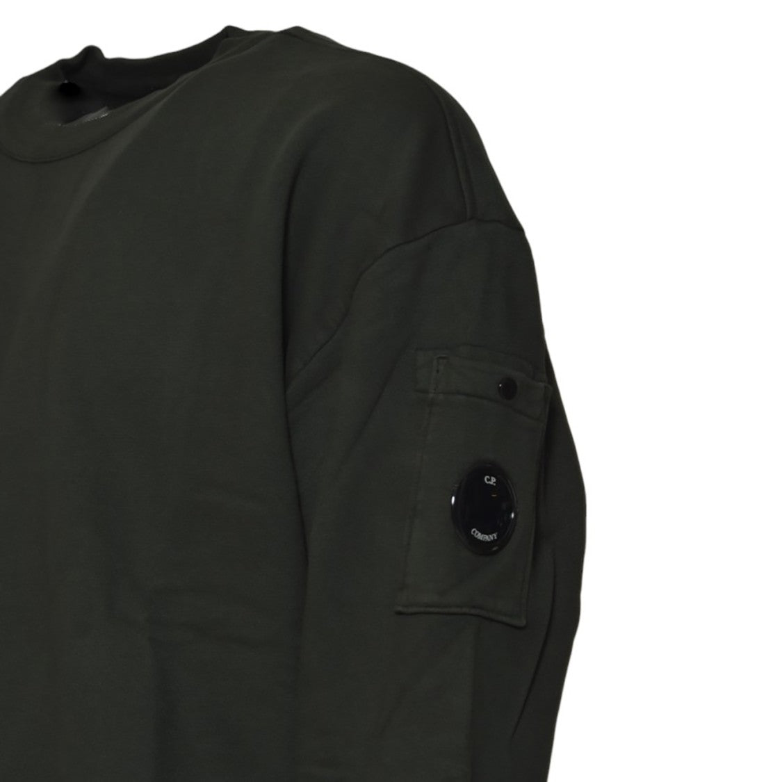 C.P. Company Minimalist Anthracite Sweater With Distinctive Patch Pocket