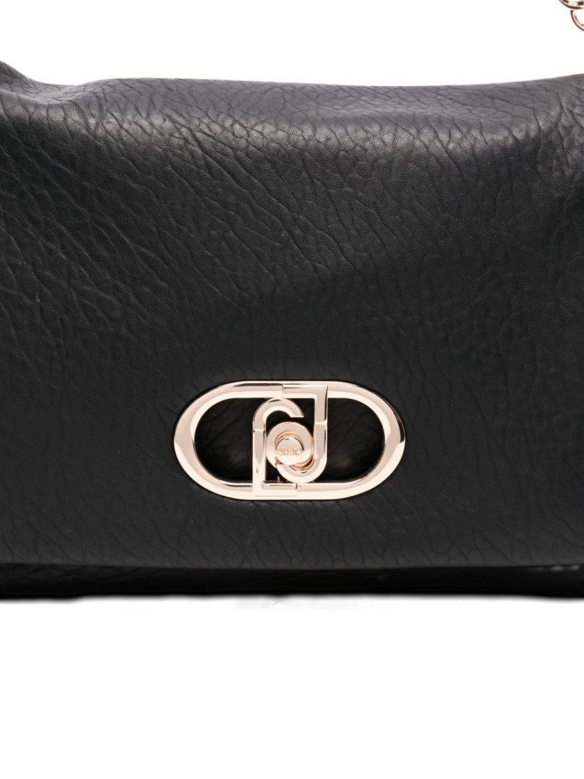 Liu Jo Textured Black Polyester Shoulder Bag