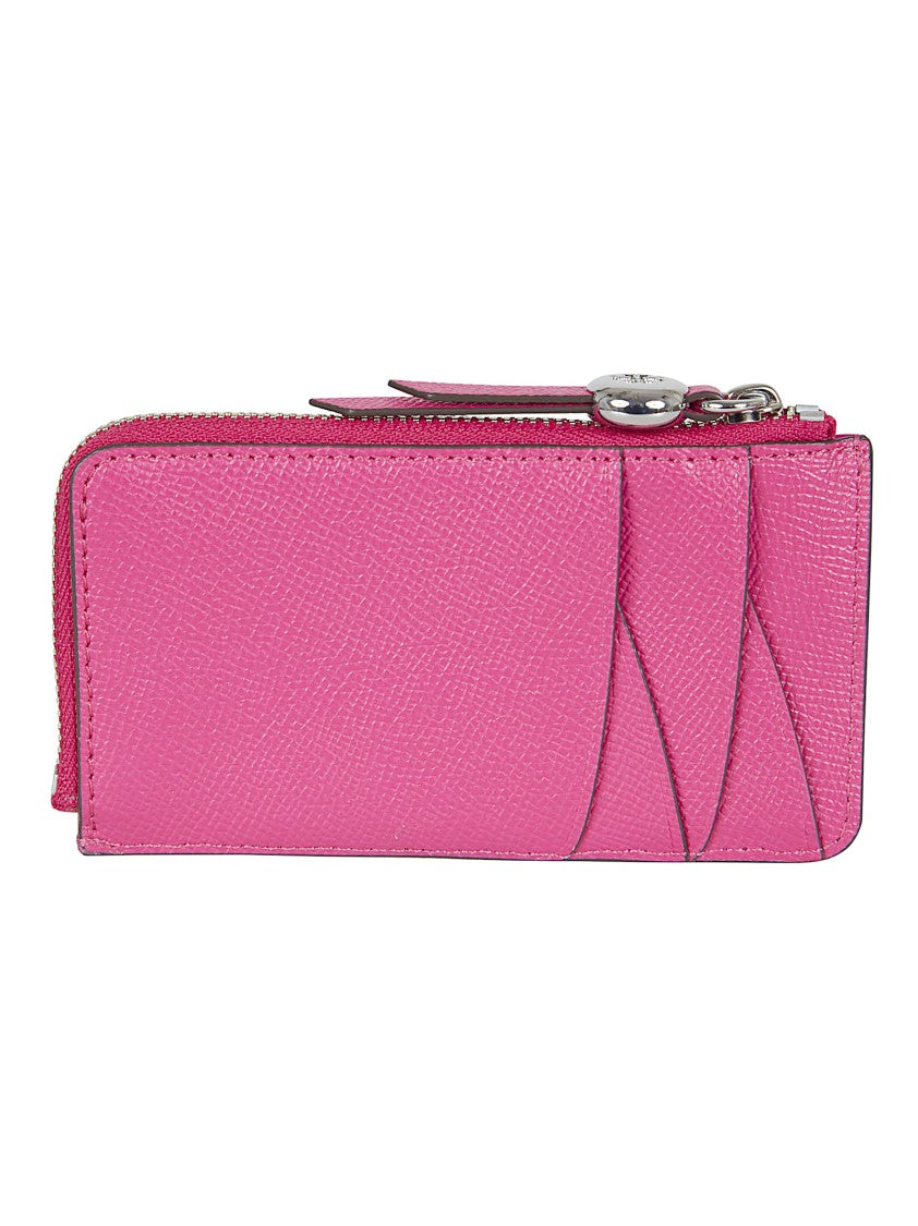 Tory Burch Textured Leather Zip-Around Wallet With Embossed Branding
