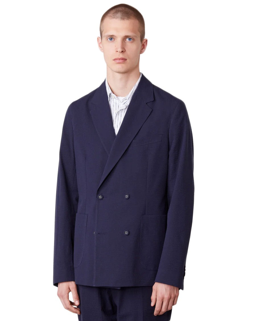 Officine Generale Double-Breasted Jacket With Notch Lapels