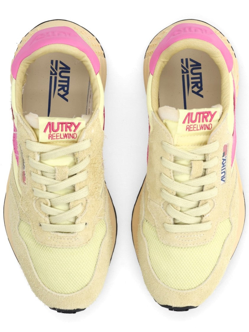 Autry Reelwind Low Suede Overlays Pink Sneakers