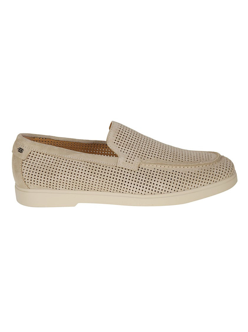 Baldinini Perforated Suede Slip-On Loafers