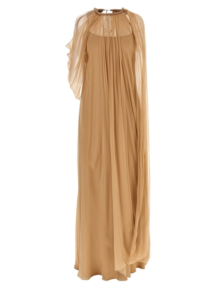 Alberta Ferretti Empire-Style Long Chiffon Dress