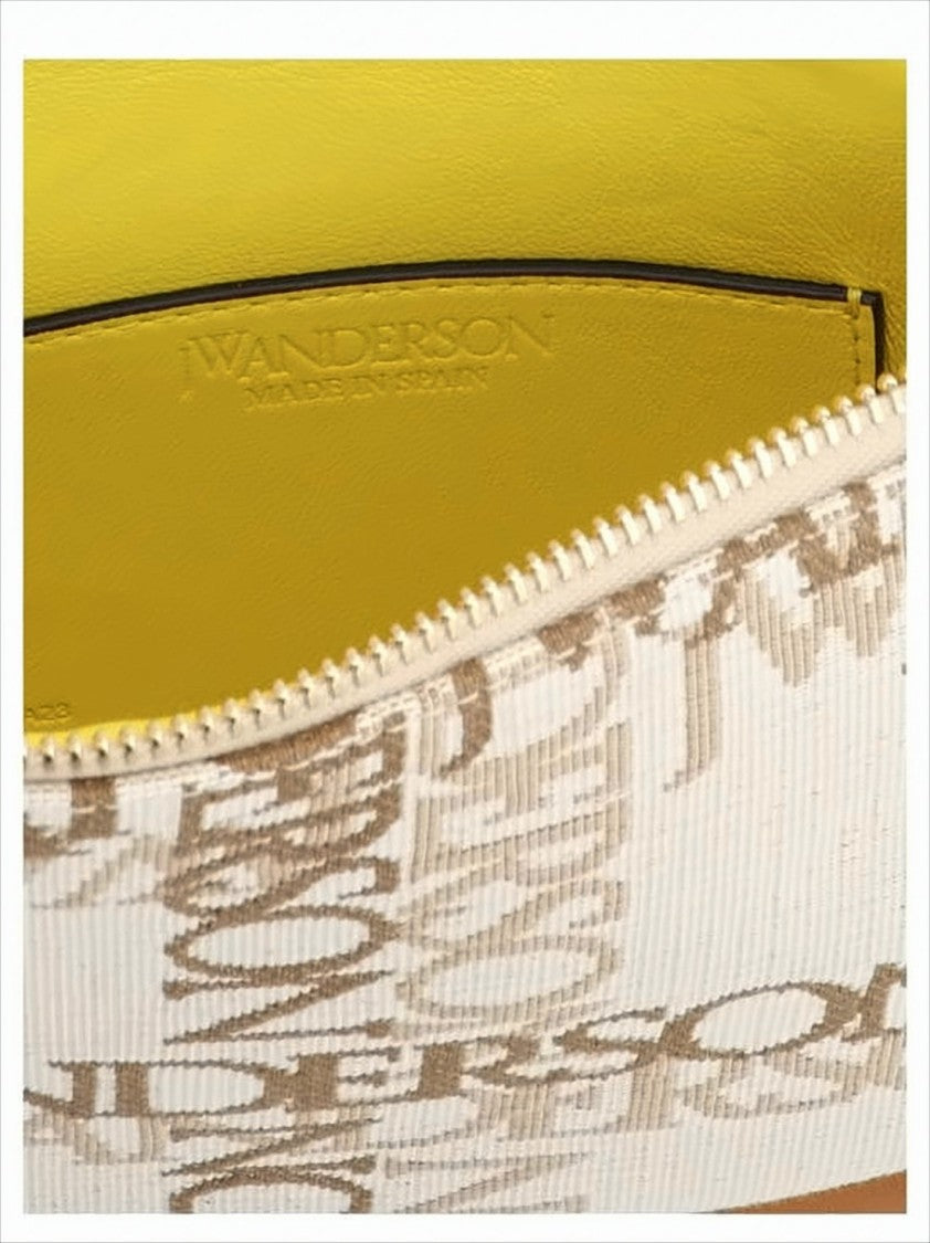 J. W. Anderson Crescent-Shaped Canvas Shoulder Bag With Leather Trim