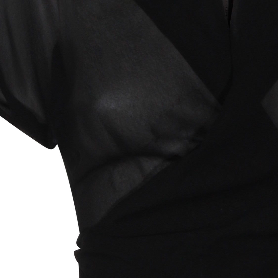 Rick Owens Translucent Silk Top With High Collar