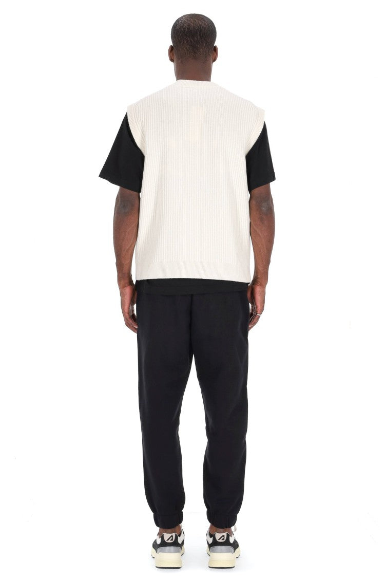 Maison Kitsuné Oversize Fit Ribbed Merino Wool Vest