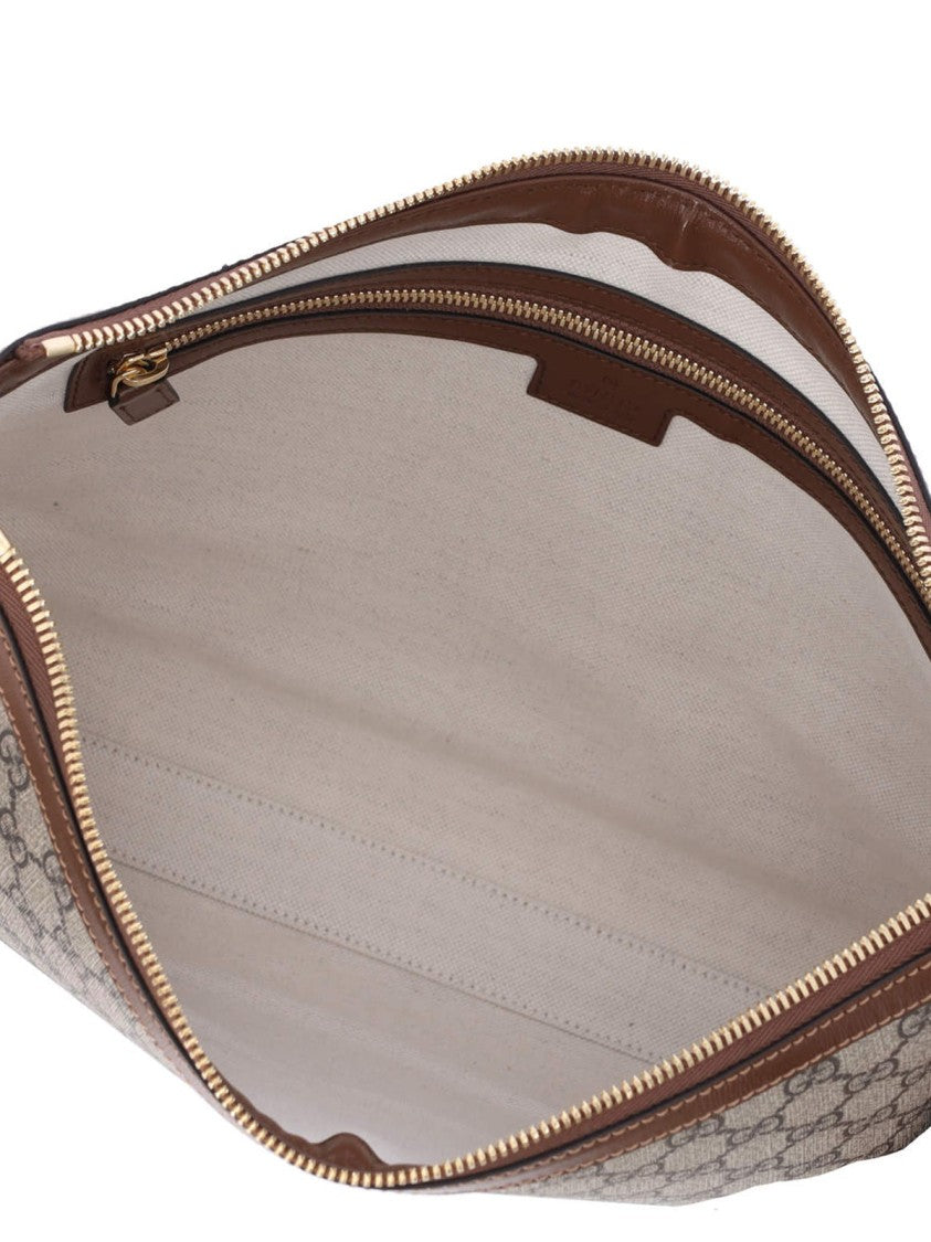 Gucci Gucci Jacquard 'Gg Supreme' Shoulder Bag With Leather Accents