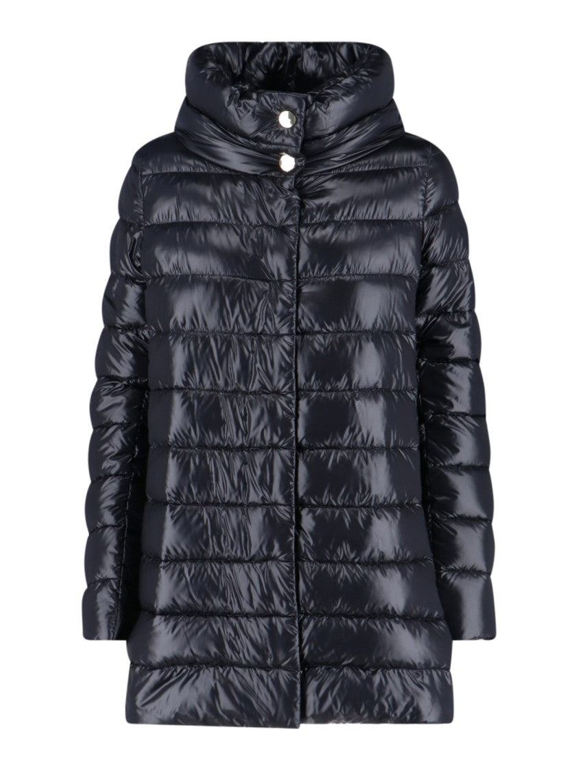 Herno Black Amelia High Neck Button Puffer