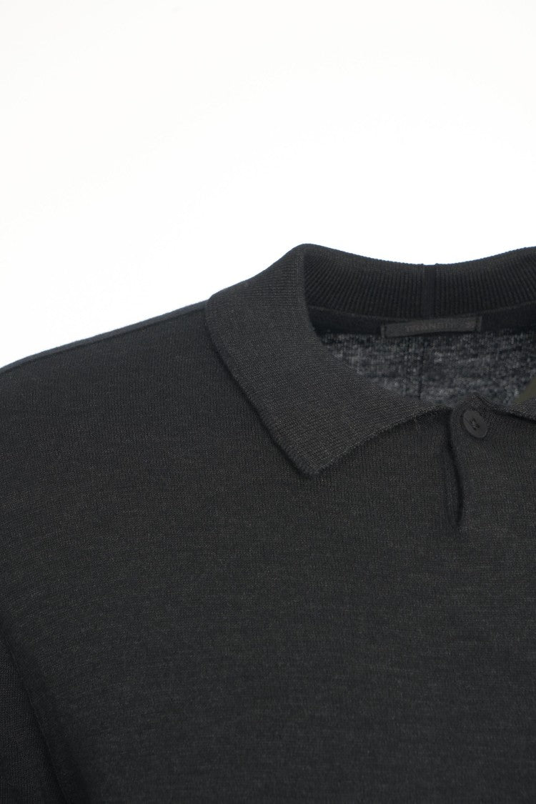 Transit Long-Sleeve Polo Shirt In Premium Wool Blend