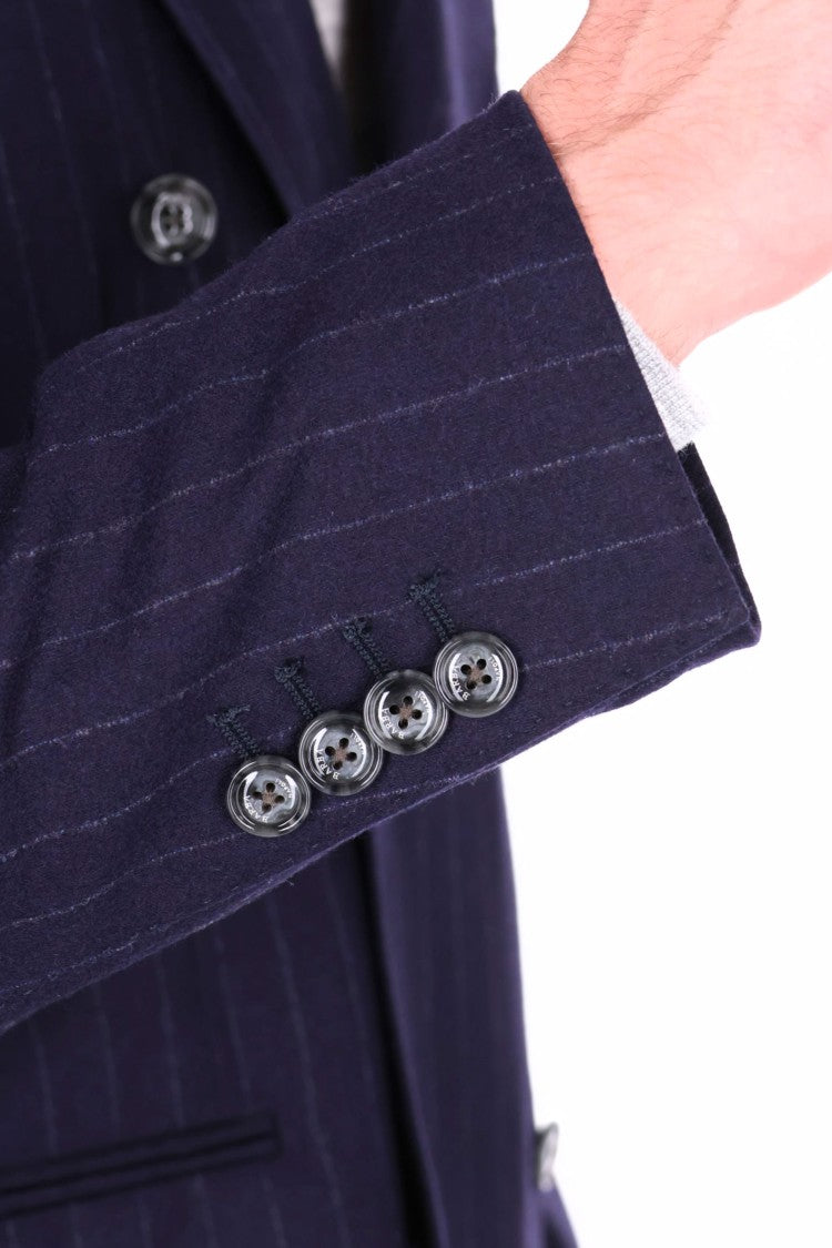 Barba Double-Breasted Pinstripe Wool Comfort Suit