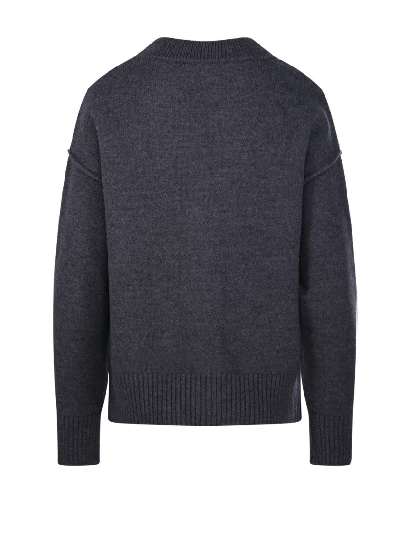 Ami Adc Cardigan V Neck Felted Merino