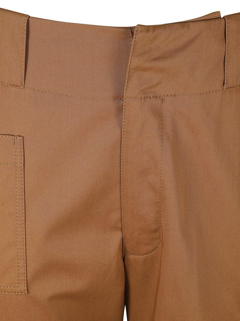 Alexander Mcqueen Relaxed Fit Brown Trousers With Cargo Pockets