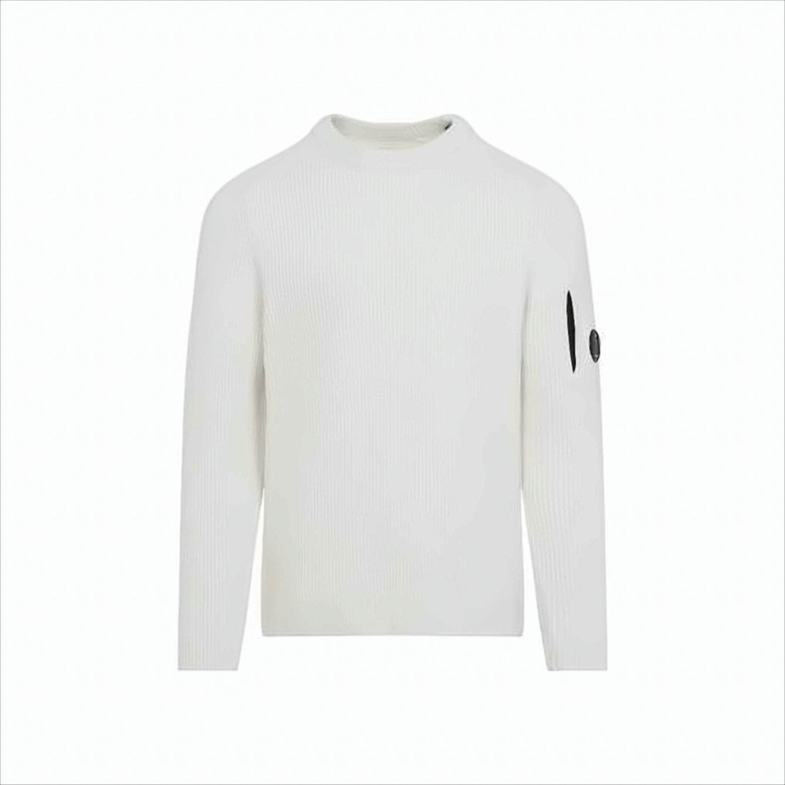 C.P. Company Ribbed Knit Sweater With Circular Emblem Patch