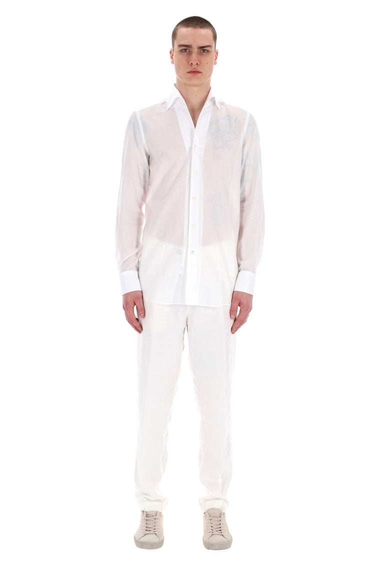 Finamore Ustica Collar Cotton Tailored Shirt