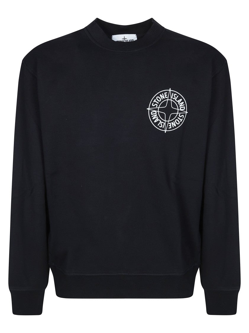Stone Island Black White Circular Logos Sweatshirt