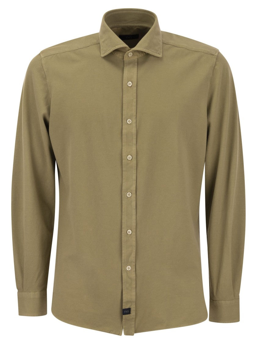 Fay Cotton French Collar Shirt