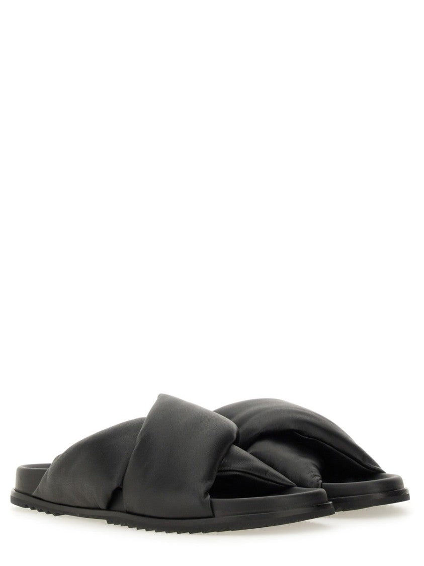 Rick Owens Twisted Design Lamb Leather Slides