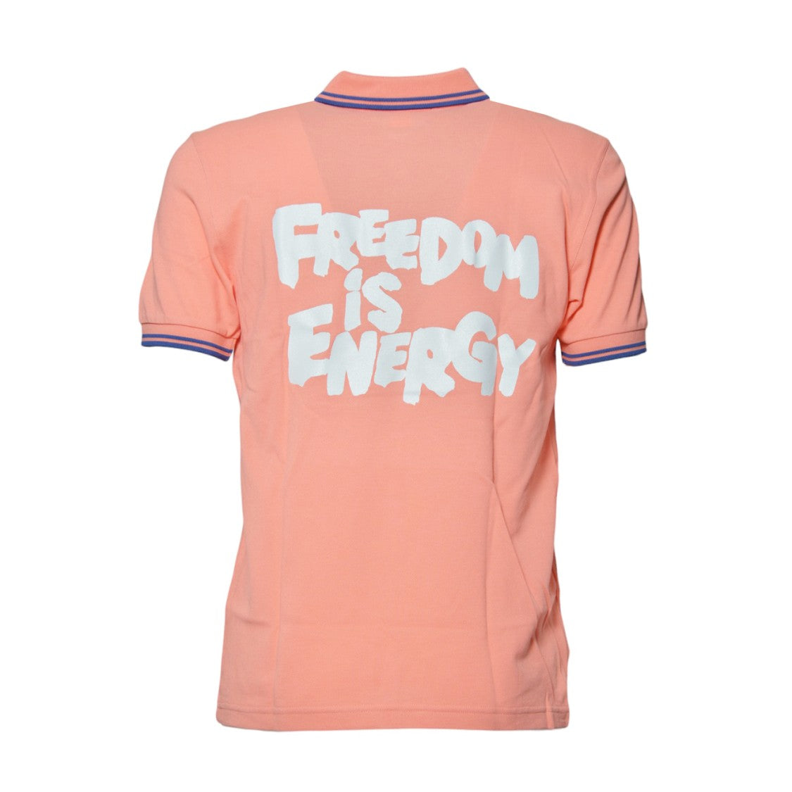 Comme Des Garçons Striped Coral Cotton Knit Polo Shirt