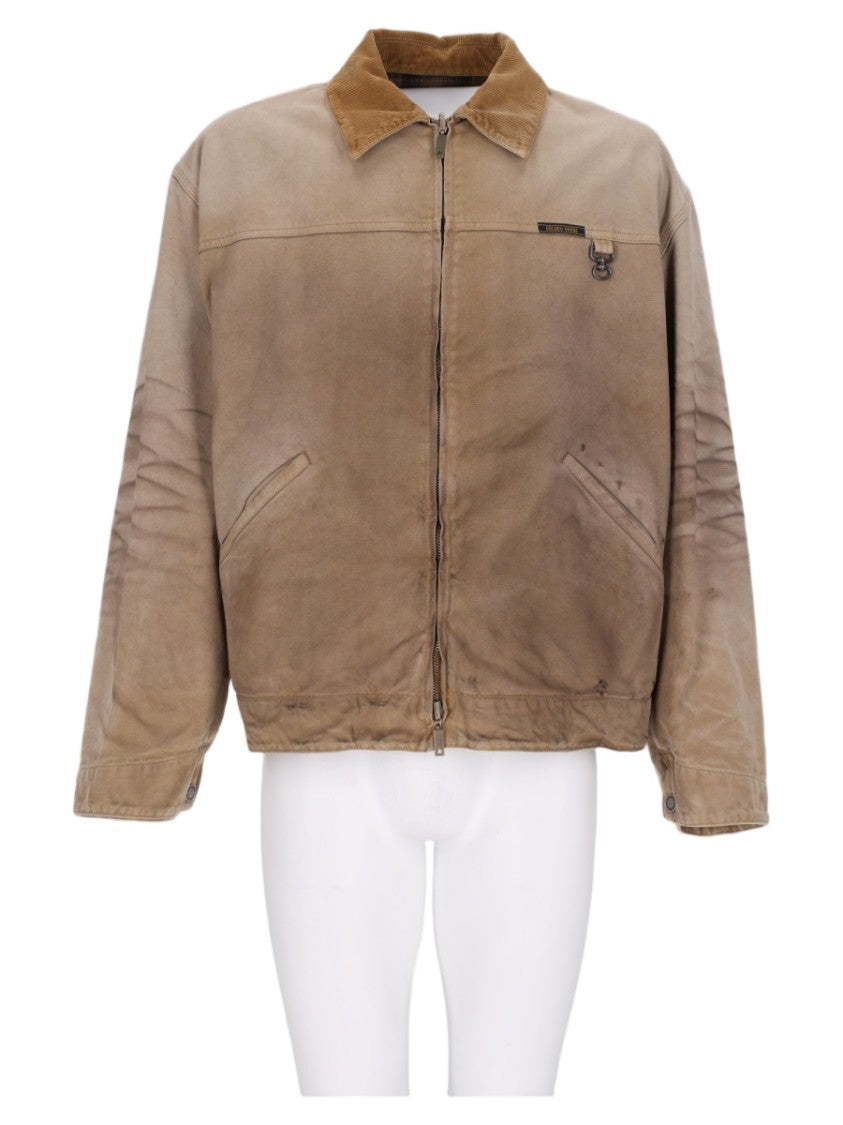 Golden Goose White Boxy Corduroy Collar Casual Jacket