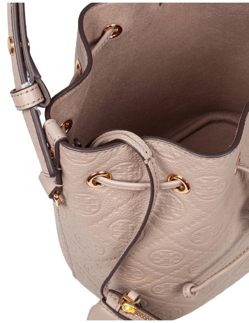 Tory Burch Monogram Textured Leather Bucket Bag