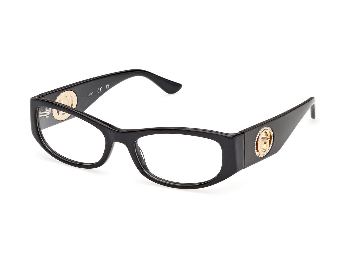 Guess Glossy Black Gu50352 Rectangular Acetate Sunglasses