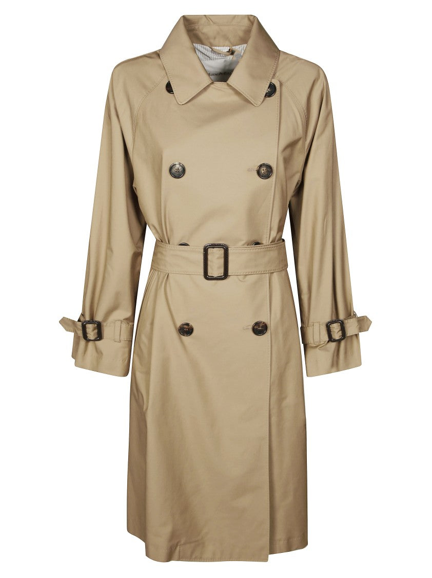 Max Mara Double-Breasted Trench Coat With Belted Waist