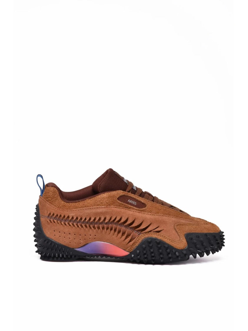 Puma X Aries Brown Leather Suede Sneakers