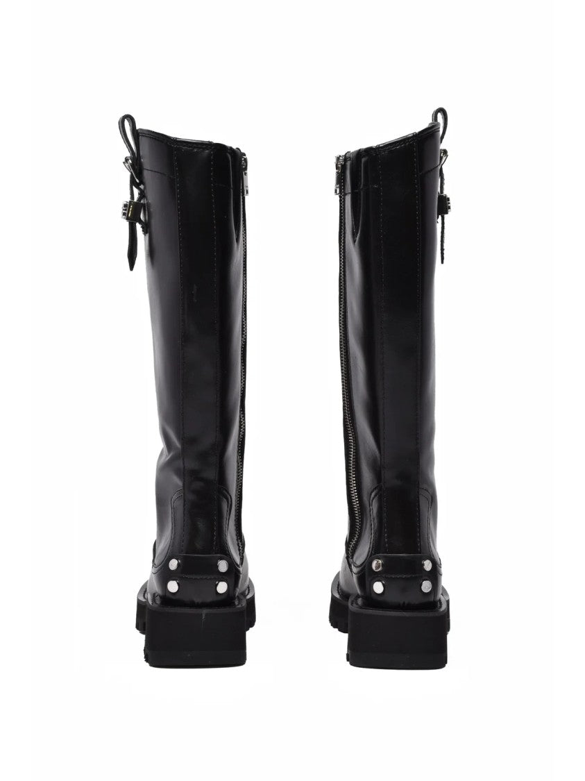 Ganni Black Rubber Geometric Boots