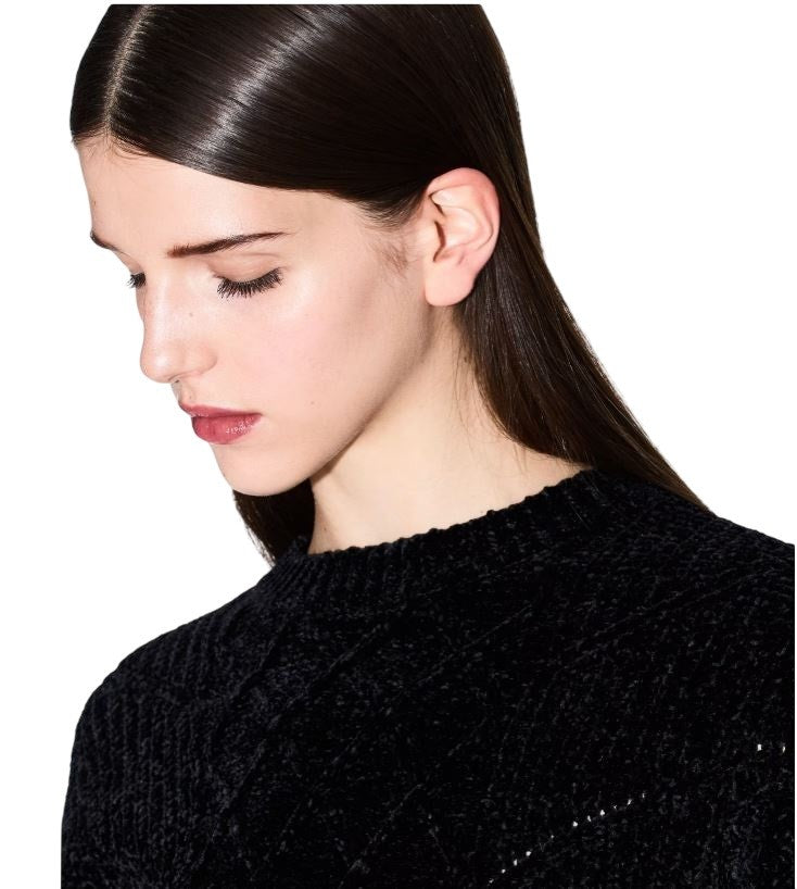 Armani Exchange Textured Knit Sweater Diamond Design