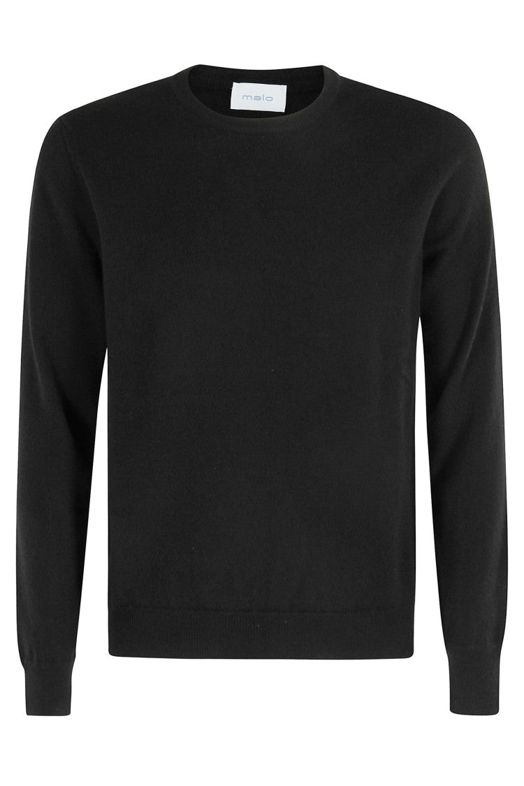 Malo Minimalist Cashmere Sweater With Round Neckline