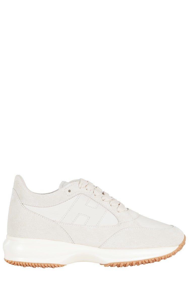 Hogan Cream Interactive Laced Side-Logo Leather Sneakers