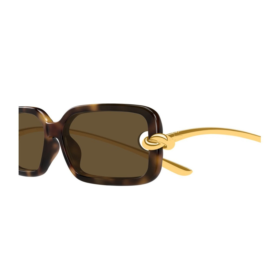 Bottega Veneta Havana Linea Signature Icons Bio-Injected Rectangular Sunglasses
