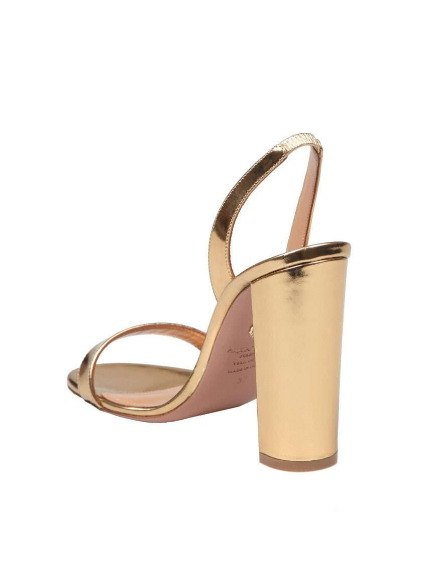 Aquazzura So Nude Sandal In Mirror Effect Leather