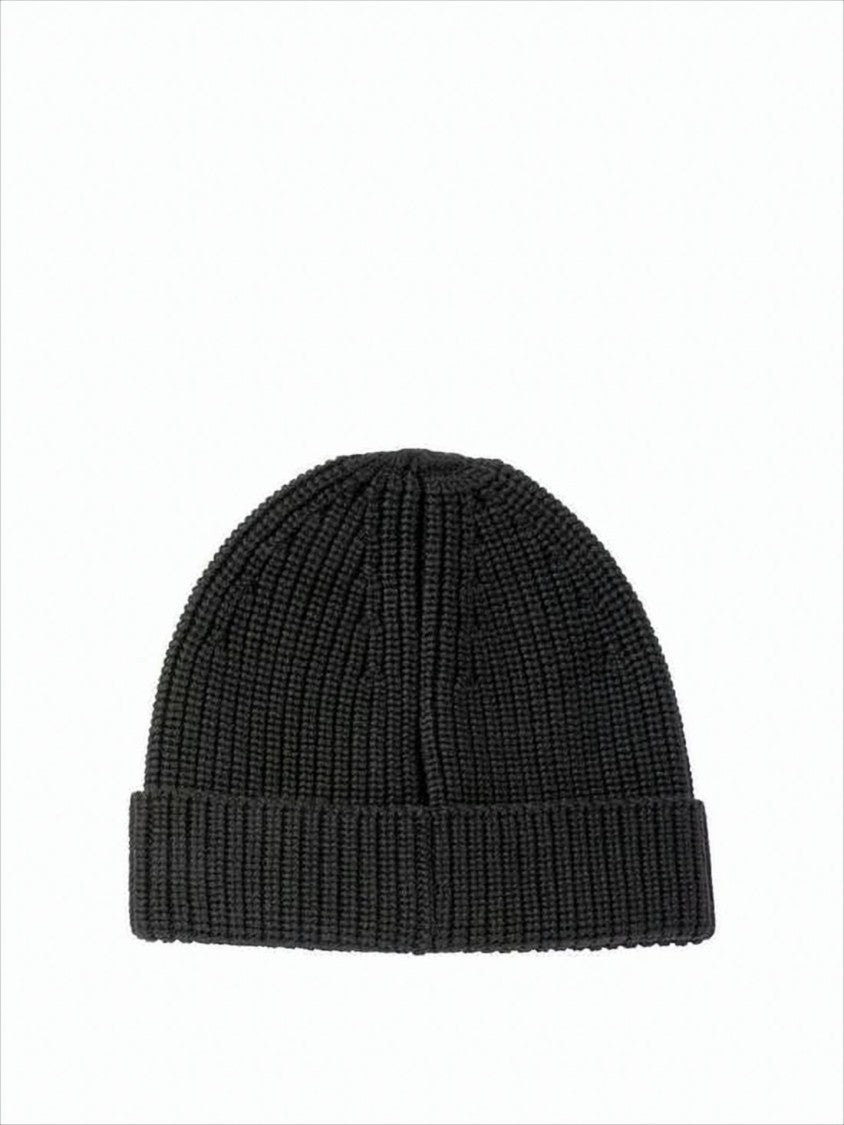 Valentino Garavani Ribbed Wool Beanie With Embossed Logo Detail