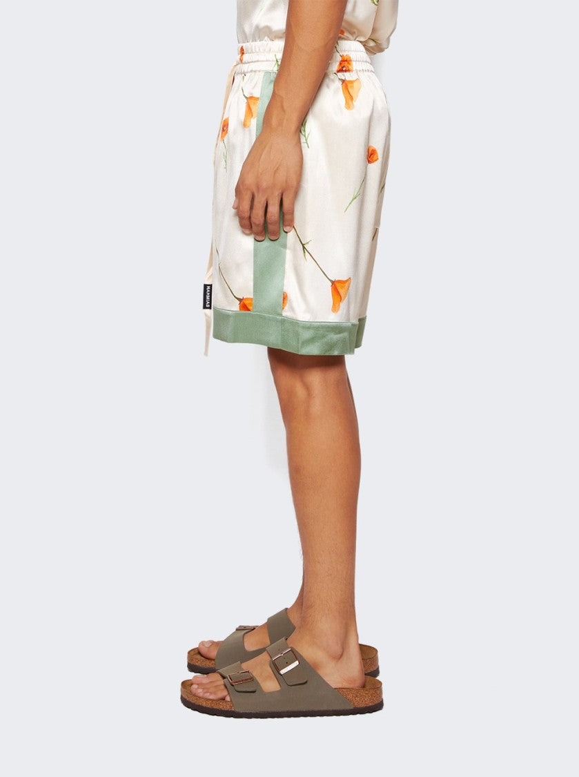Nahmias Colorblock Poppy Silk Shorts