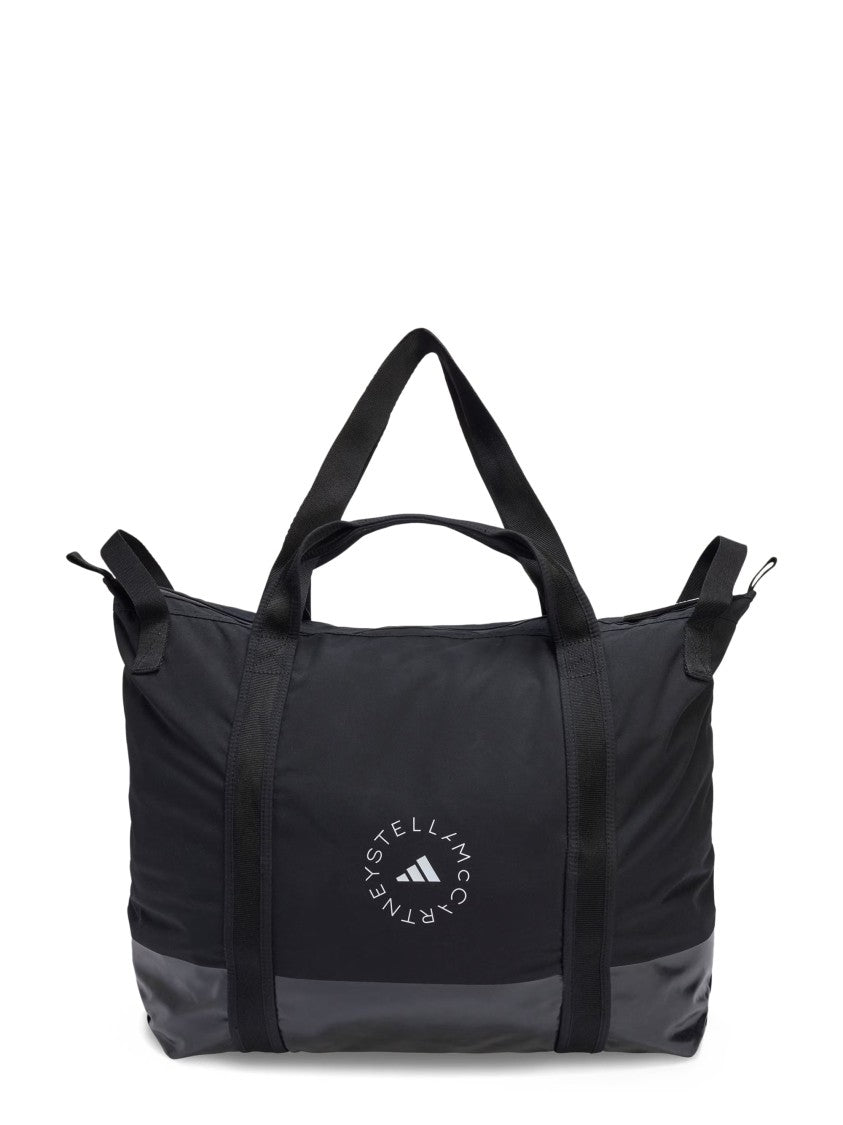 Adidas By Stella Mccartney Spacious Black Duffle Bag With Waterproof Details