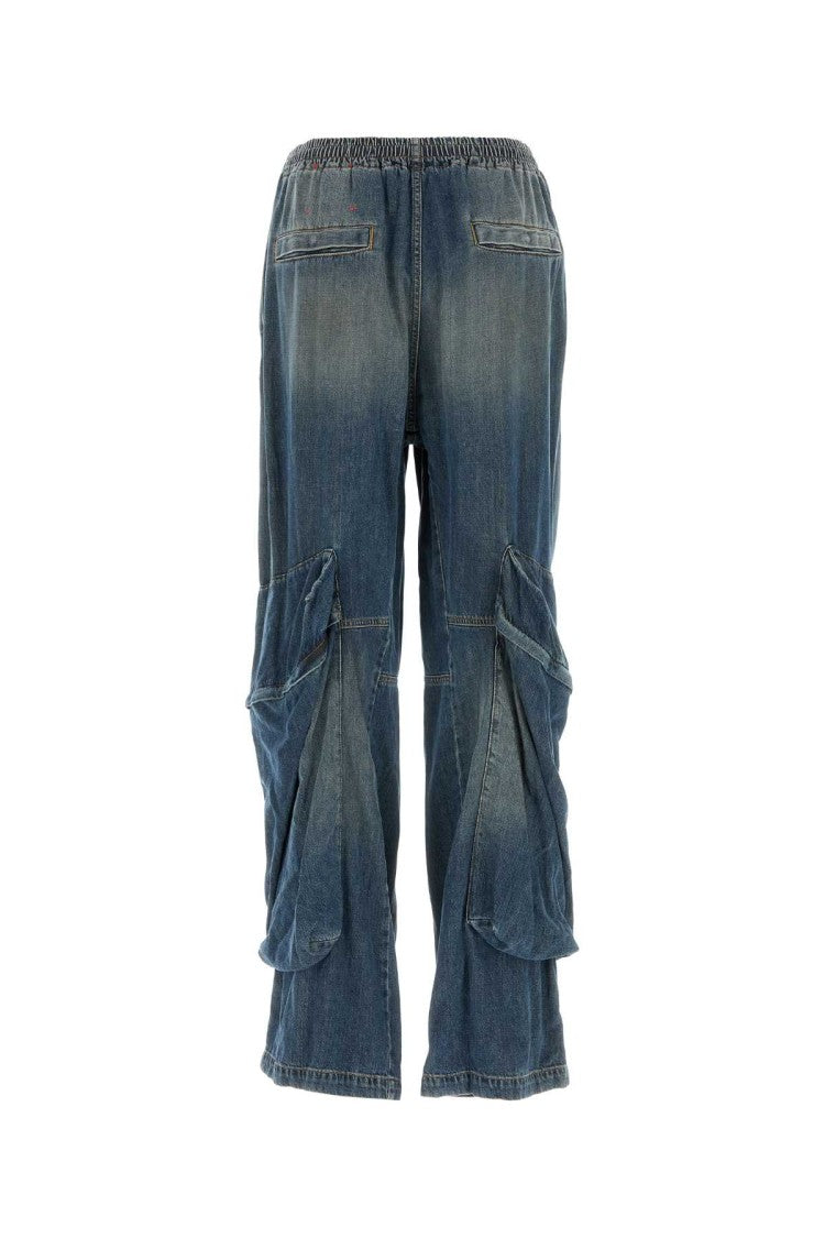 Diesel Relaxed Fit Denim Jeans With Gathered Sections