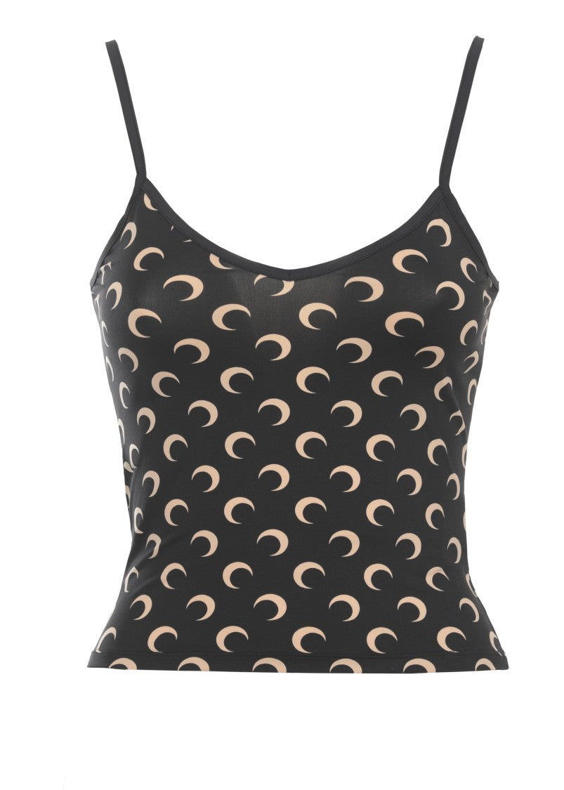 Marine Serre Black Moon Logo Tank Top