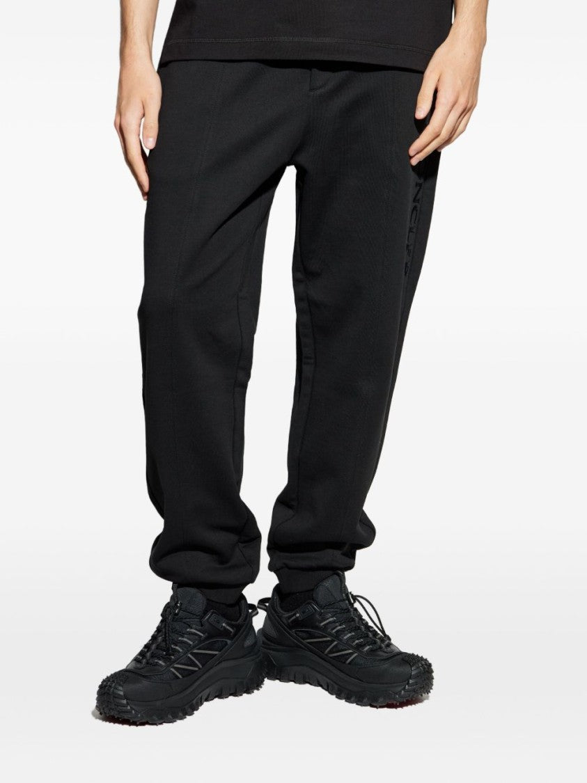Moncler Tapered Fit Cotton Trousers With Elastic Waistband