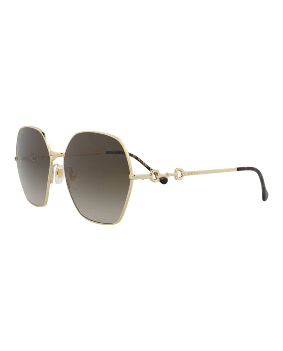 Gucci Square-Frame Metal Sunglasses