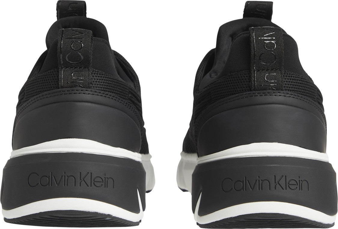 Calvin Klein Black Sneakers With Textured Upper And Rubber Sole