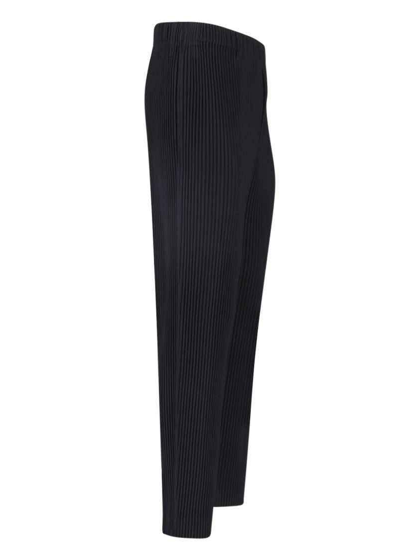 Homme Plissé Issey Miyake Black Pleated Straight-Leg Pants