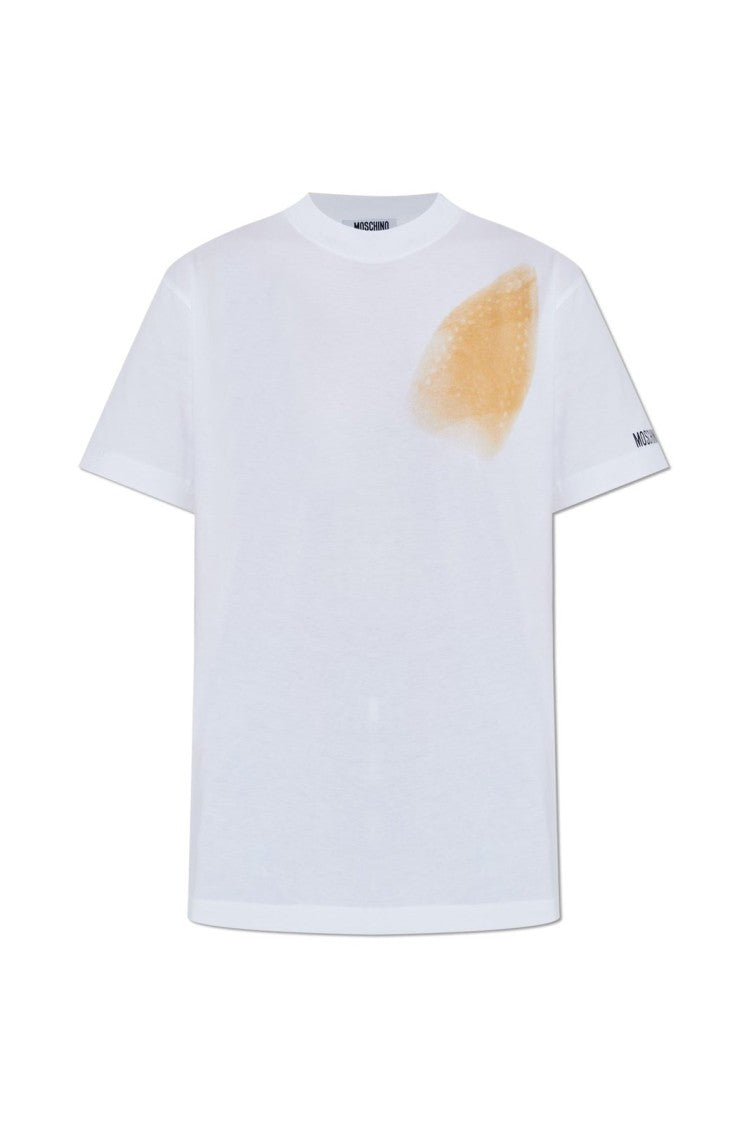 Moschino Short-Sleeved T-Shirt With Unique Stain Detail