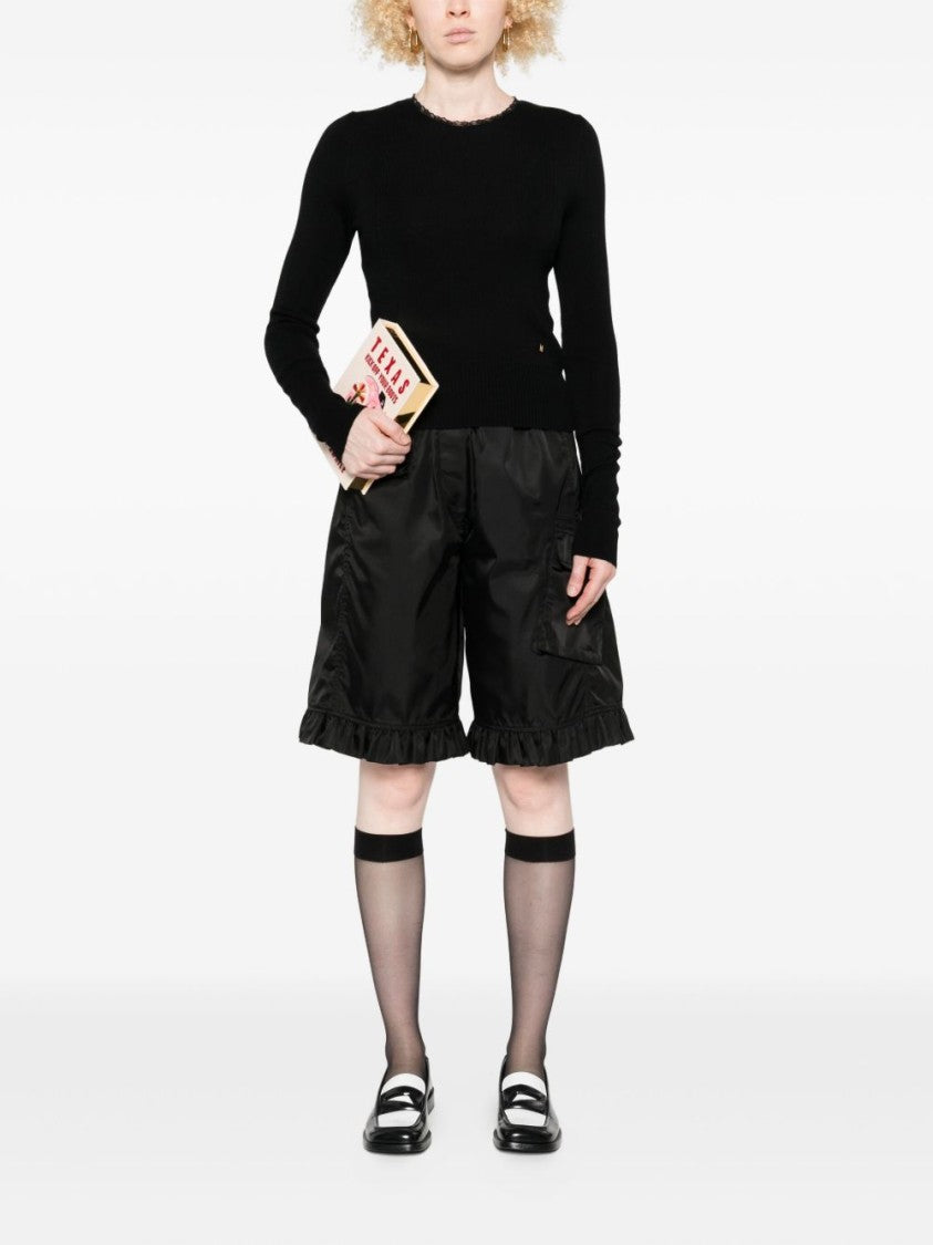 Moschino Ribbed Black Sweater