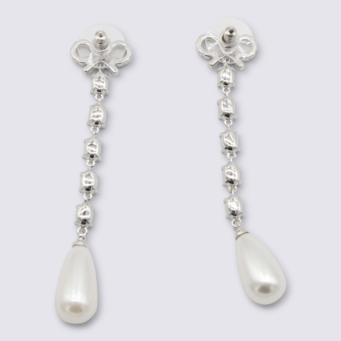 Self-Portrait Silver And Pearl Metal Earrings