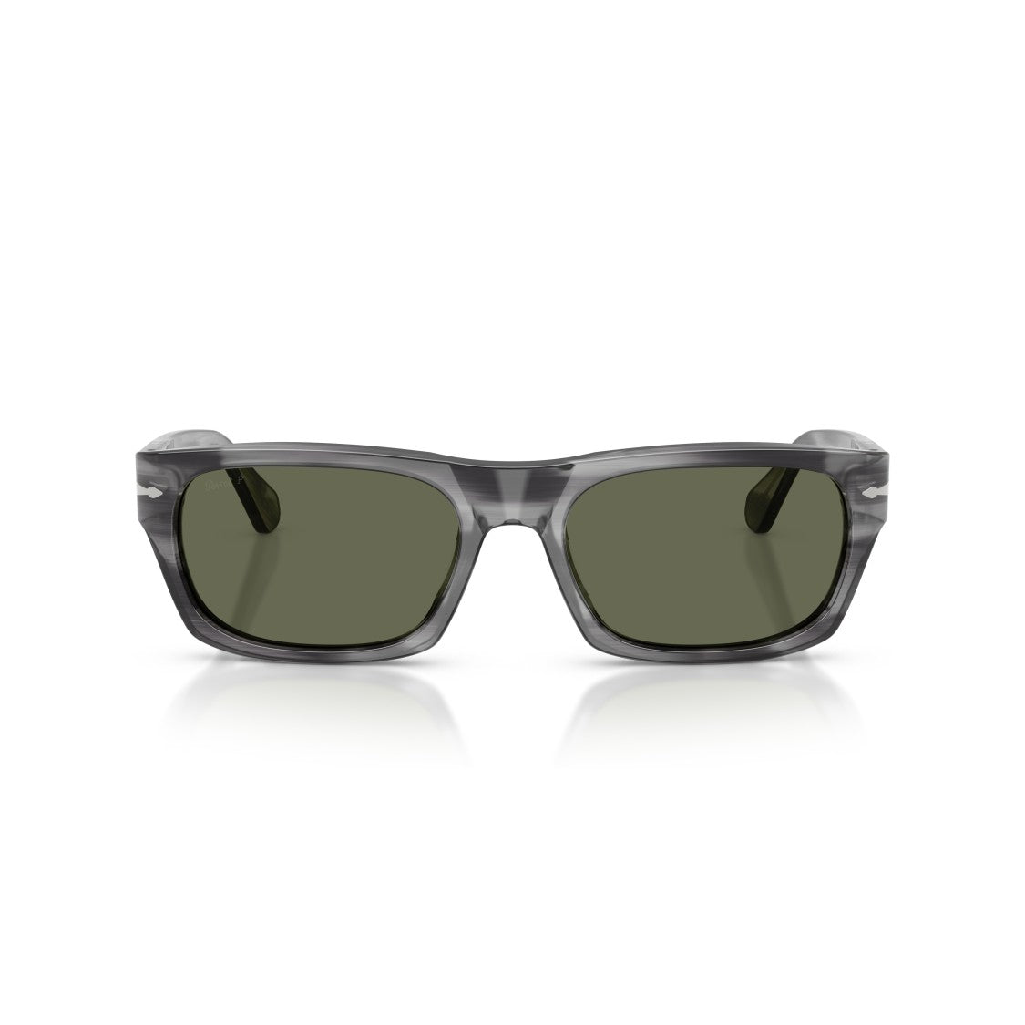 Persol 0Po3398s Rectangular Grey Acetate Sunglasses With Dark Lenses