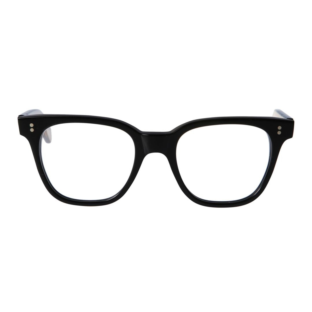Kador Kore Rounded Square Black Frame Eyeglasses With Metallic Accents