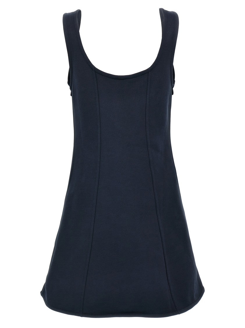 Ganni Fleece Cotton Mini Dress With Square Neckline