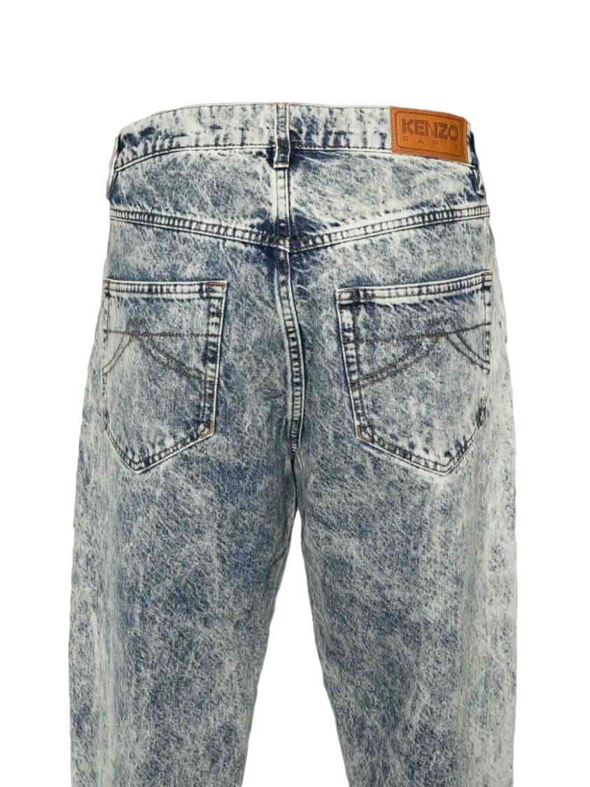Kenzo High-Waisted Relaxed Fit Denim Pants With Acid-Wash Effect