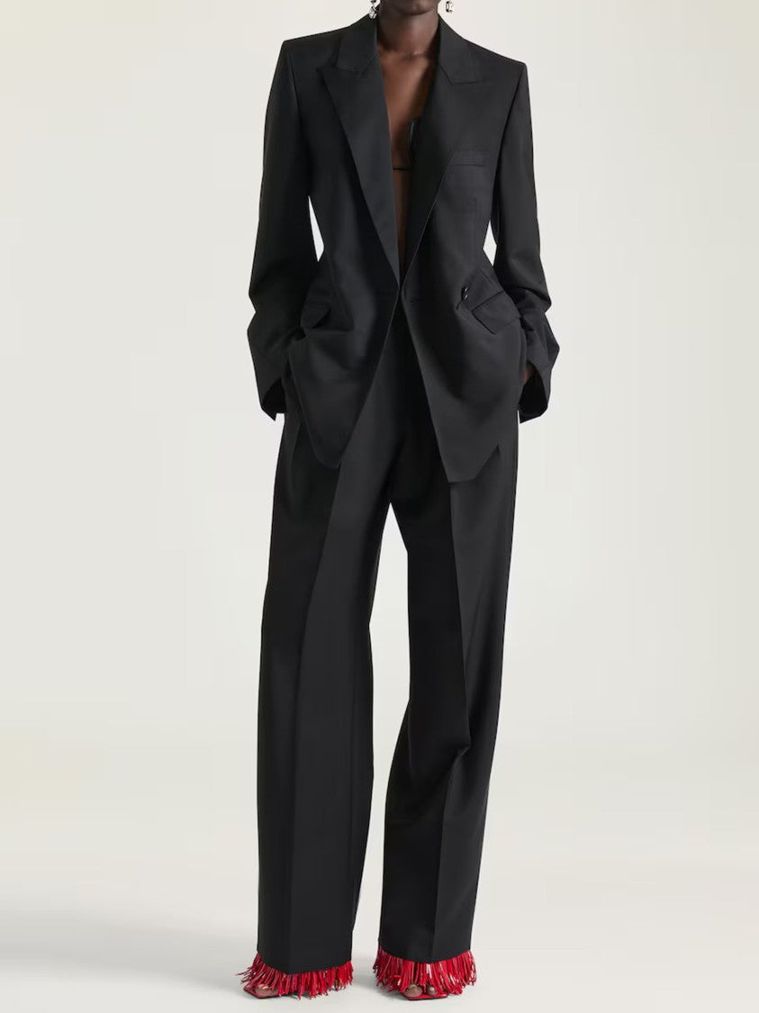 Givenchy Tailored Double-Breasted Sharp Lapel Wool Jacket